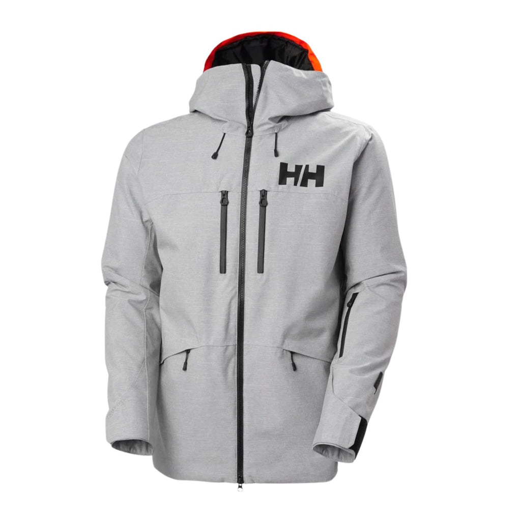 Chaqueta de esquí Helly Hansen Garibaldi 2.0, gris melange, impermeable con aislamiento PrimaLoft y tecnología H2Flow.