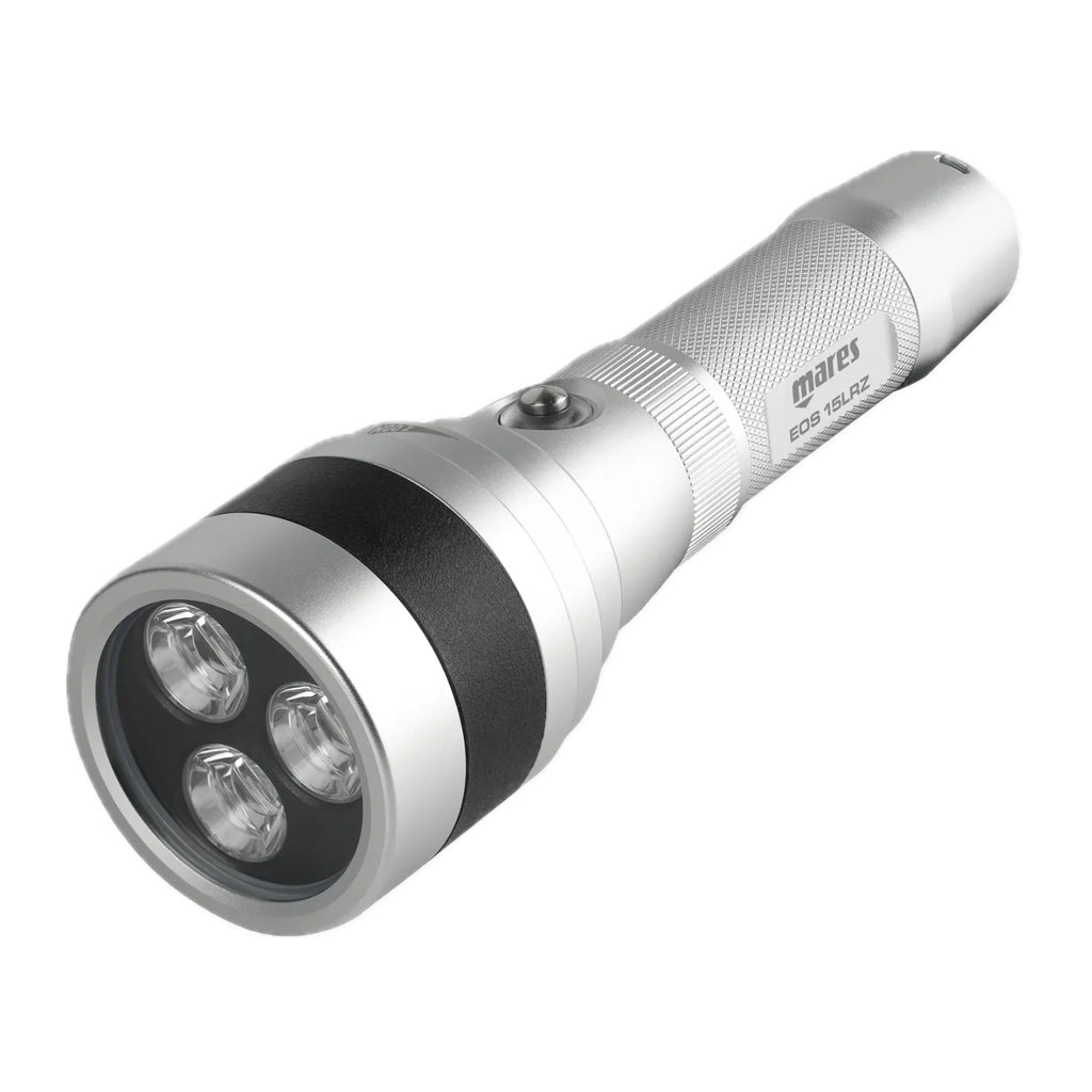 Linterna de buceo Mares EOS 15LRZ, aluminio anodizado con 1580 lúmenes de potencia y 125 minutos de autonomía a máxima potencia